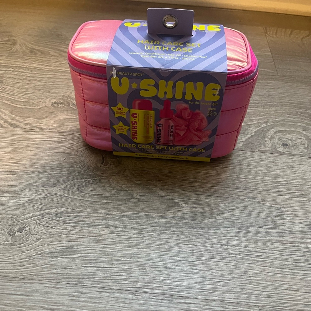 Pink U-Shine Hair Care Set with Case